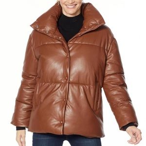 Avec Les Filles leather puffer jacket Size XS